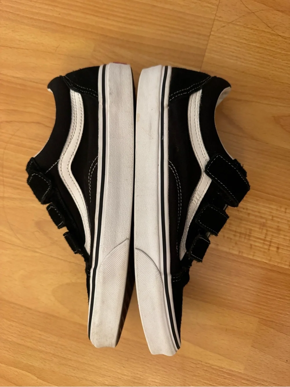 Vans Old School Black and White Velcro Skate Sneakers Men’s 9 Women’s 10.5 - Picture 4 of 8